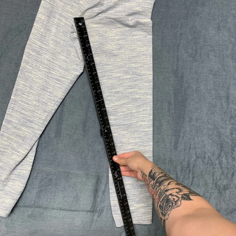 Lululemon Leggings Womens 22 White Blue Space Dye Athletic Gym Training Workout
